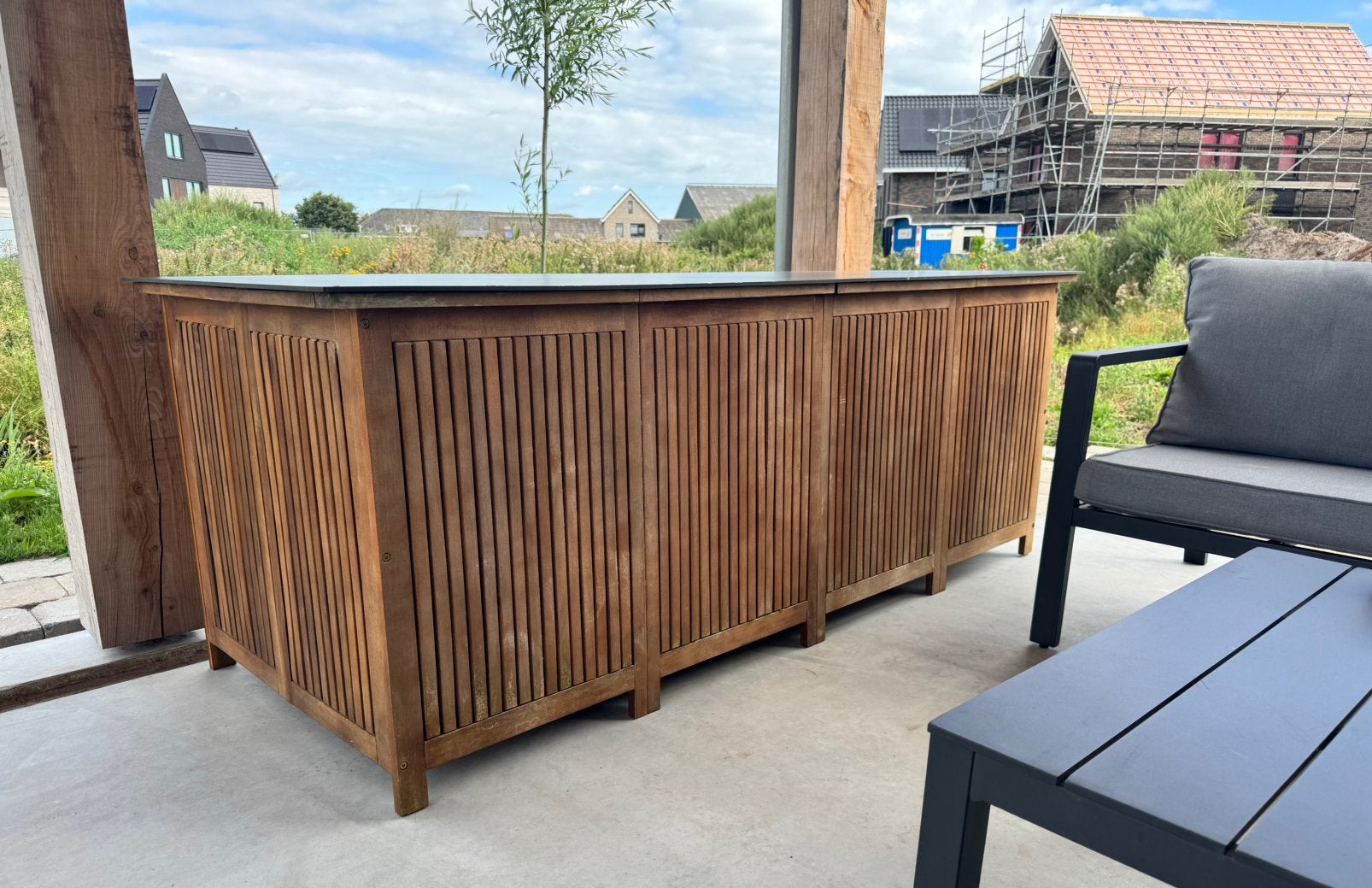 Houten buitenkast / opbergbox met deksel., Tuin en Terras, Ophalen, Gebruikt, Hout, Overige typen
