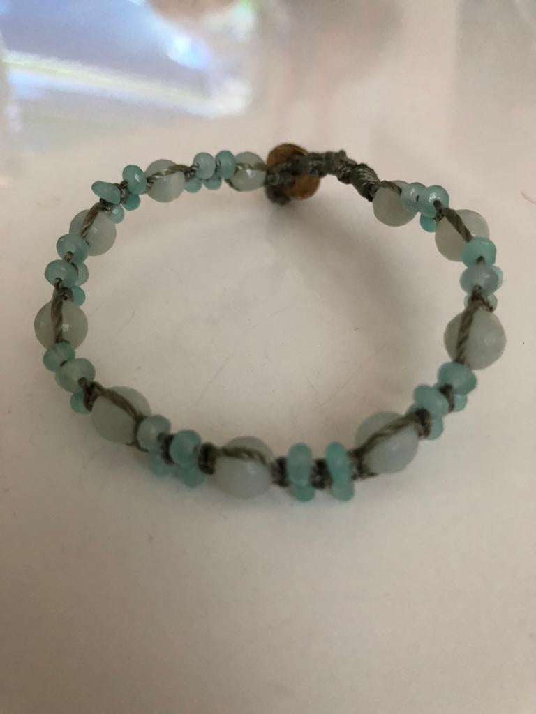 Handgemaakte macramé armband.aventurijnsteen.Merk: Fineline., Ophalen, Overige materialen, Nieuw, Met edelsteen