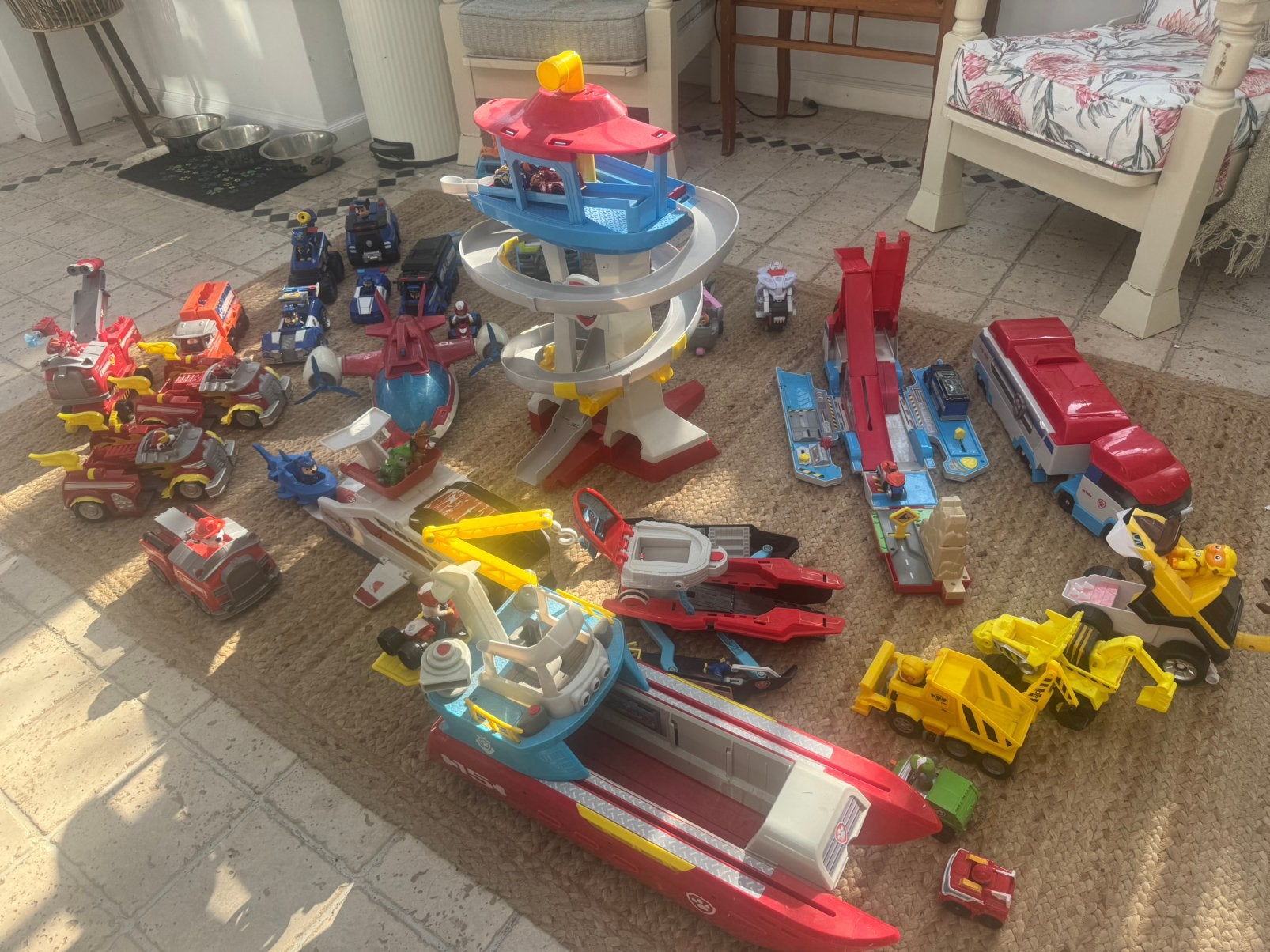 Mega PAW Patrol verzameling set toren voertuigen pups, Ophalen, Gebruikt