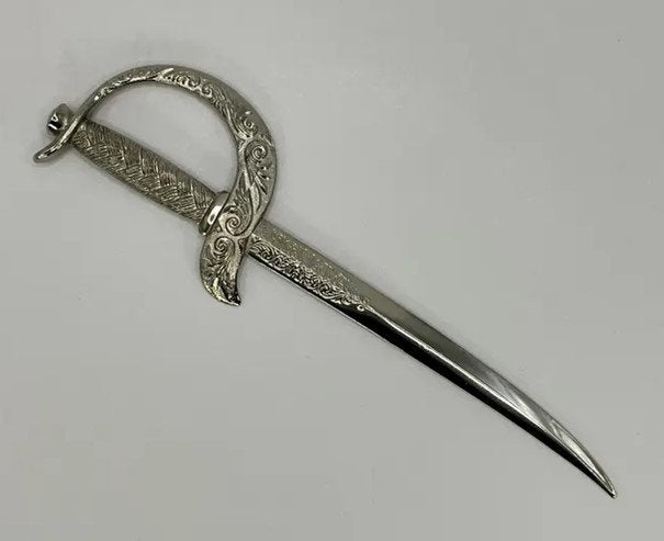 Briefopener verzilverd in vintage Waterloo stijl, Ophalen of Verzenden