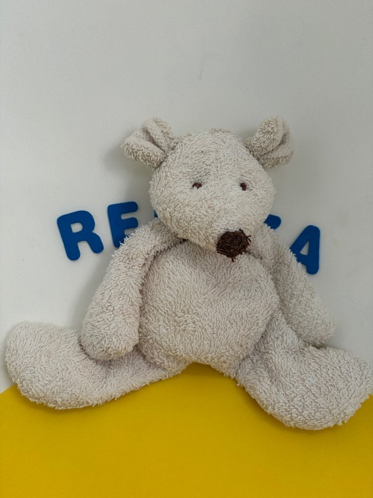 K2911 happy horse muis wit badstof uit 1998, Kinderen en Baby's, Speelgoed | Knuffels en Pluche, Ophalen of Verzenden, Zo goed als nieuw