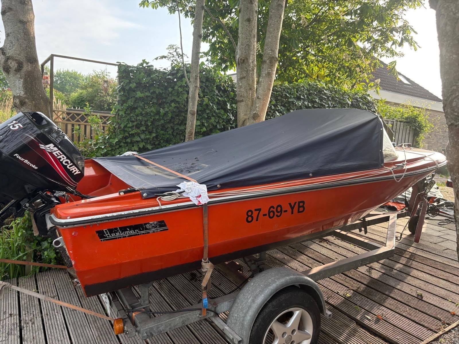 Speedboot met Mercury 15pk FourStroke, Overige merken, Gebruikt, Viertaktmotor, Ophalen of Verzenden