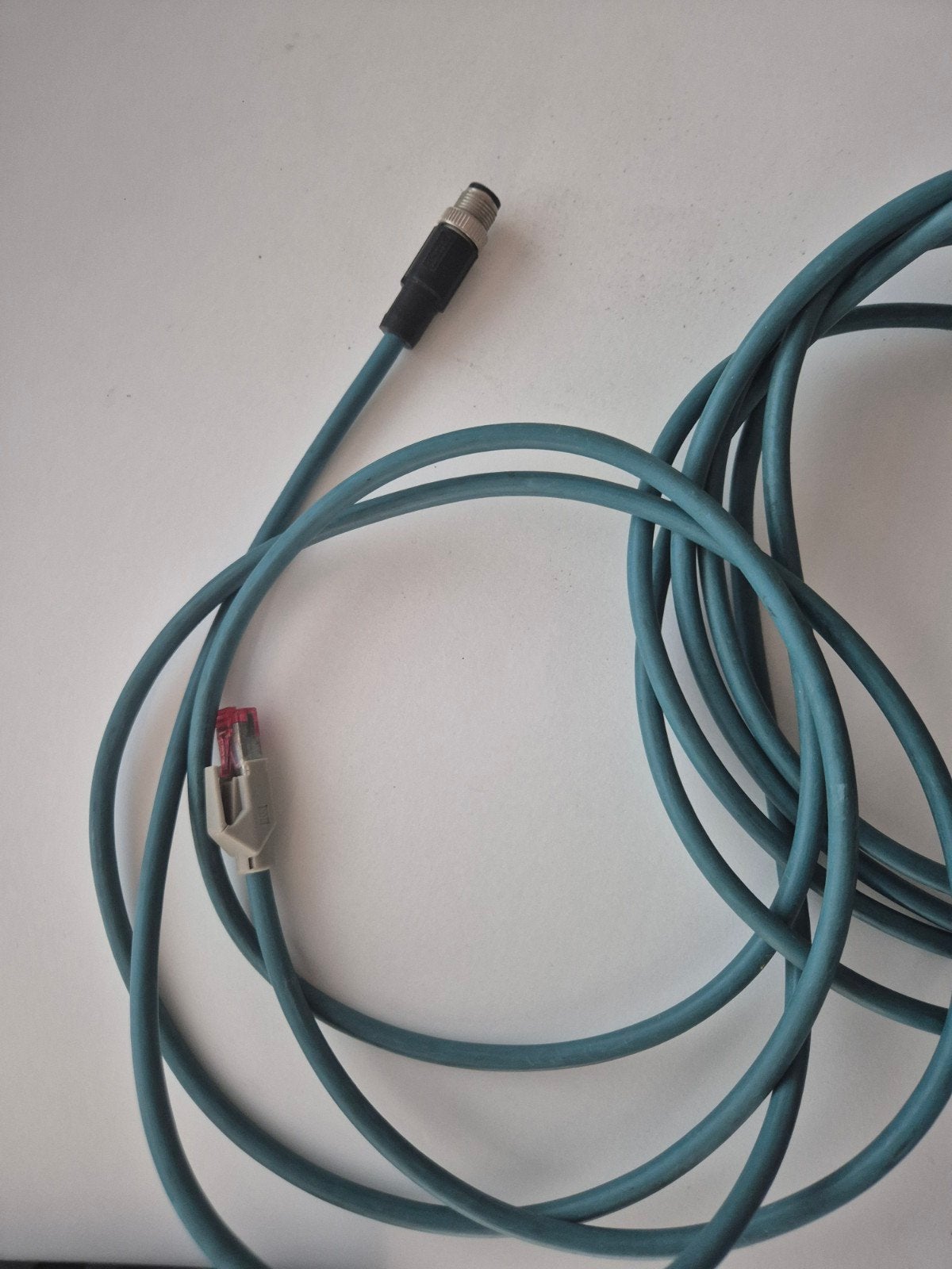 5 meter Industriële Ethernet Kabel M12 naar RJ45, Computers en Software, Pc- en Netwerkkabels, Ophalen of Verzenden, Gebruikt