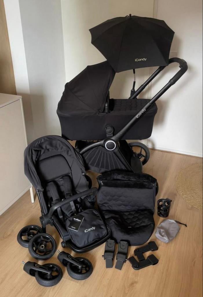 iCandy Core Black 2 in 1 kinderwagen complete bundel, Zo goed als nieuw, Combiwagen, Met autostoeltje, Ophalen