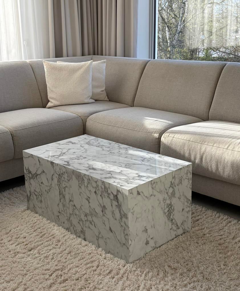 Westwing Lesley Marblelook salontafel, Ophalen, Gebruikt, 100 tot 150 cm, 50 tot 100 cm