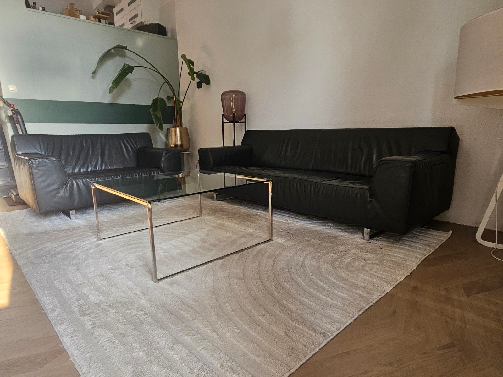 Design bankstel Antonio Ricci 3-zits & 1,5-zits, Ophalen, Gebruikt, 200 tot 250 cm, Leer