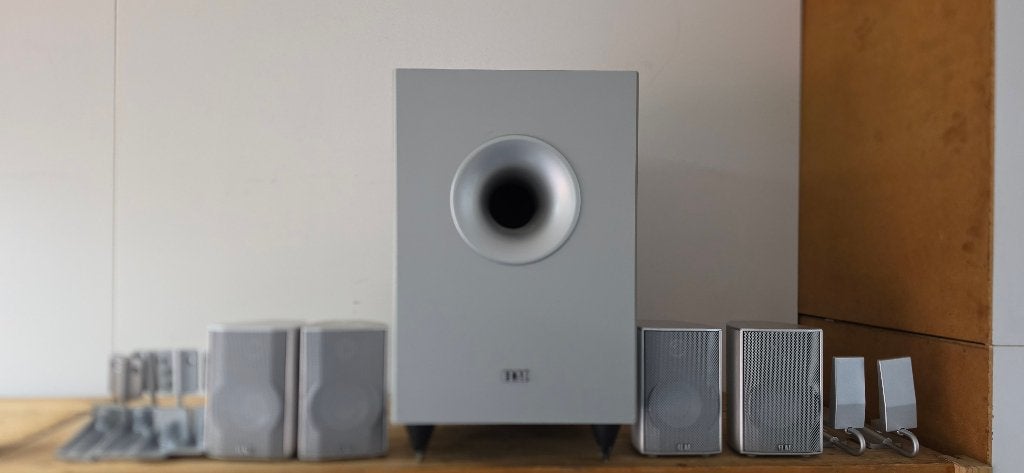 ELAC 4.1 set SUB 101.2 ESP + 4 Cinema 2 SAT + beugels, Overige merken, Gebruikt, 70 watt of meer, Ophalen of Verzenden