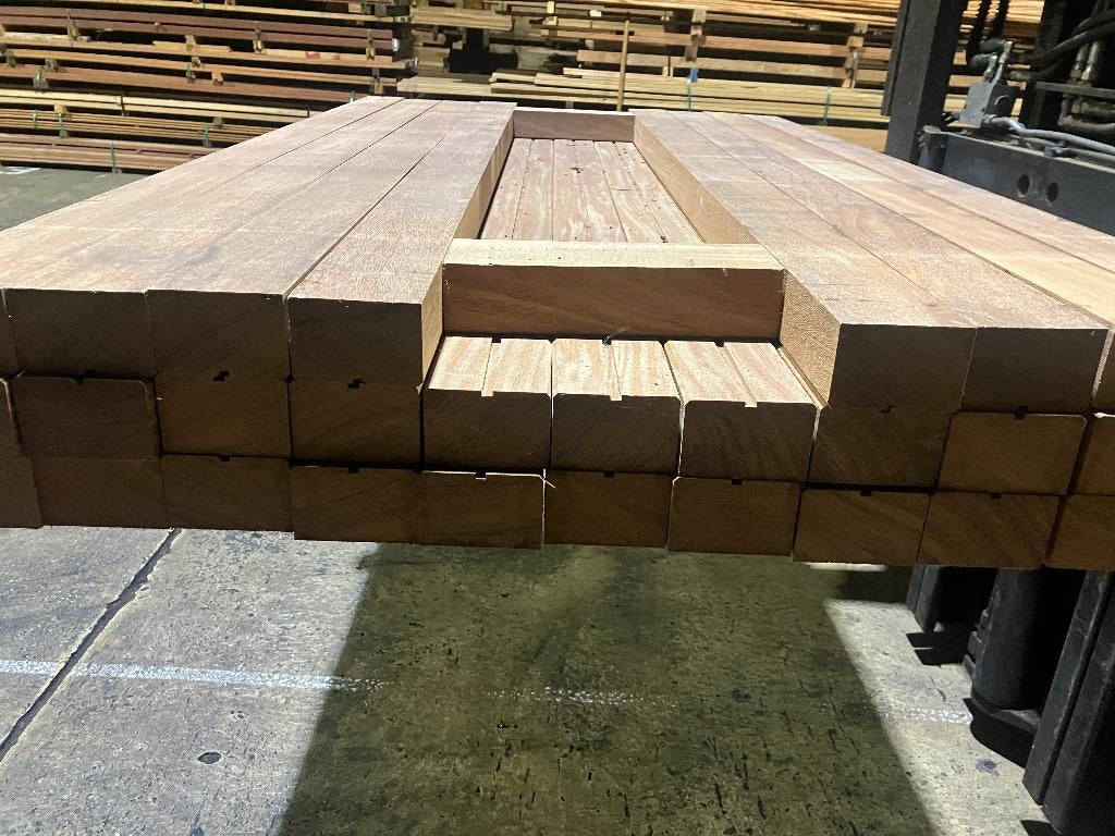Hardhout–Cumaru–palen–regels-onderslagen-balken-60x90mm, Ophalen, Nieuw, Hardhout, Minder dan 180 cm