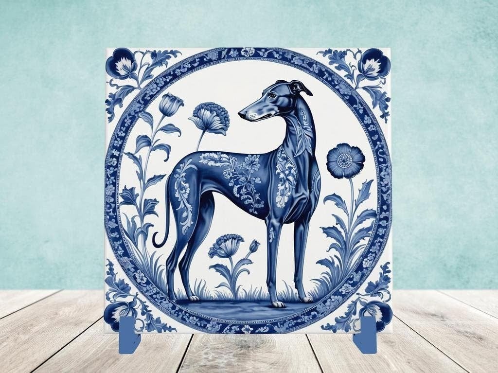 Greyhound Delfts Blauwe tegel incl houder, Ophalen of Verzenden, Nieuw