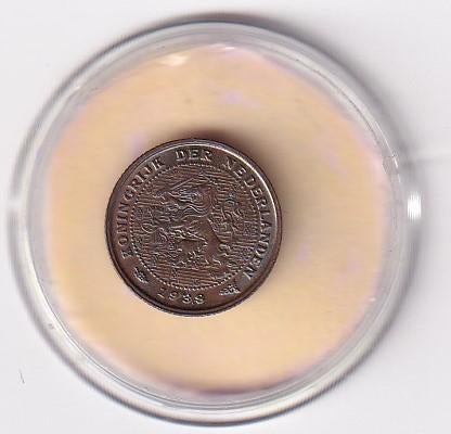 1/2 Cent 1938 Zeer Netjes met div. Muntkleuren, Verzenden, Koningin Wilhelmina, Overige waardes, Losse munt