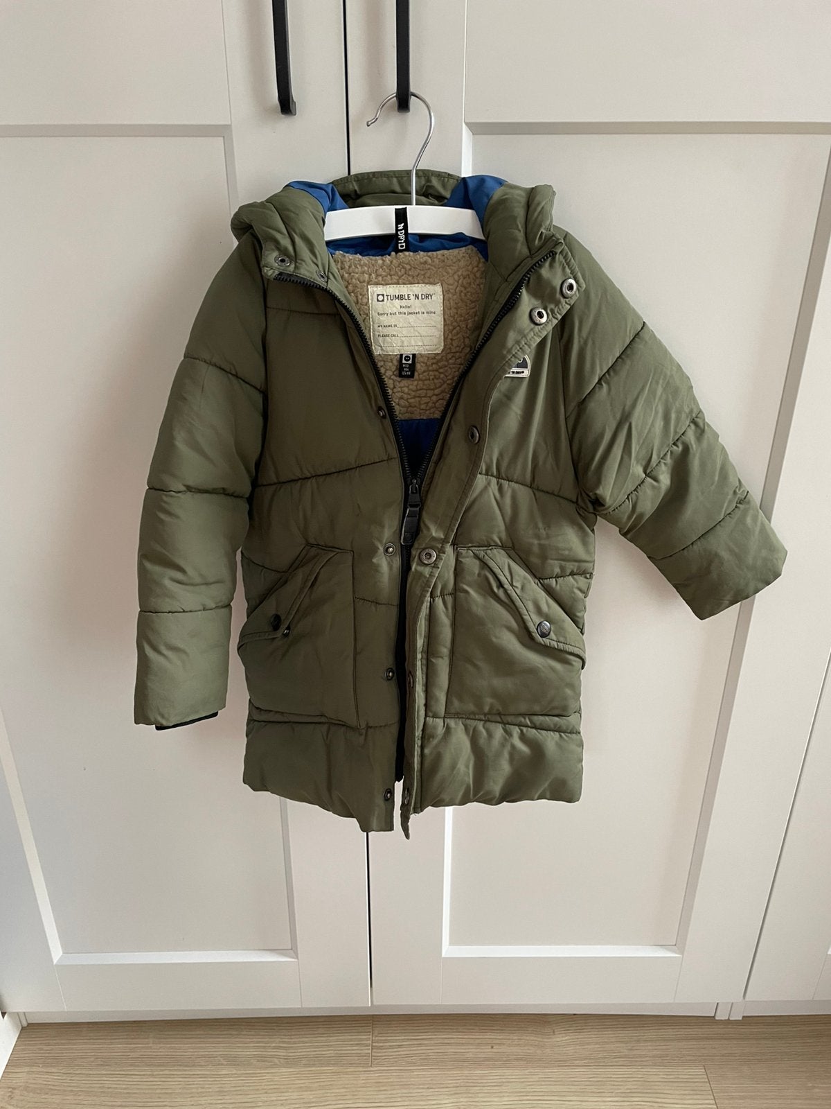 Tumble ’N Dry winterjas groen maat 104 teddyvoering, Ophalen of Verzenden, Gebruikt, Jongen, Jas