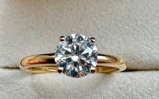 NIEUW: 14k Gouden Verlovingsring -1.01ct Natuurlijke Diamant, Nieuw, Ophalen of Verzenden, 17 tot 18, Met edelsteen