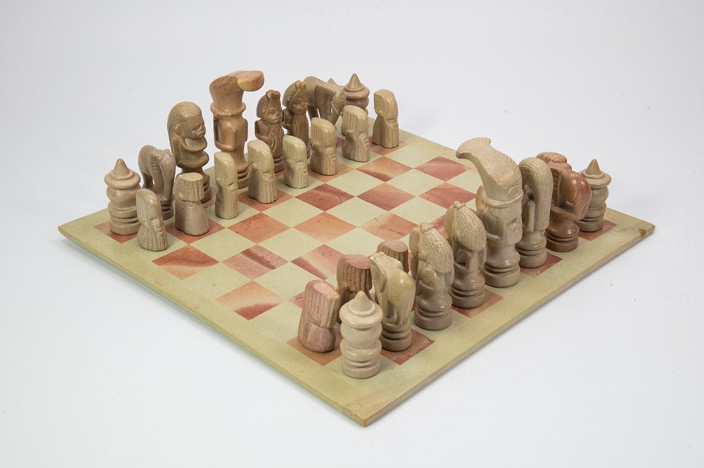 Schaakbord van marmer, Een of twee spelers, Ophalen of Verzenden, Gebruikt