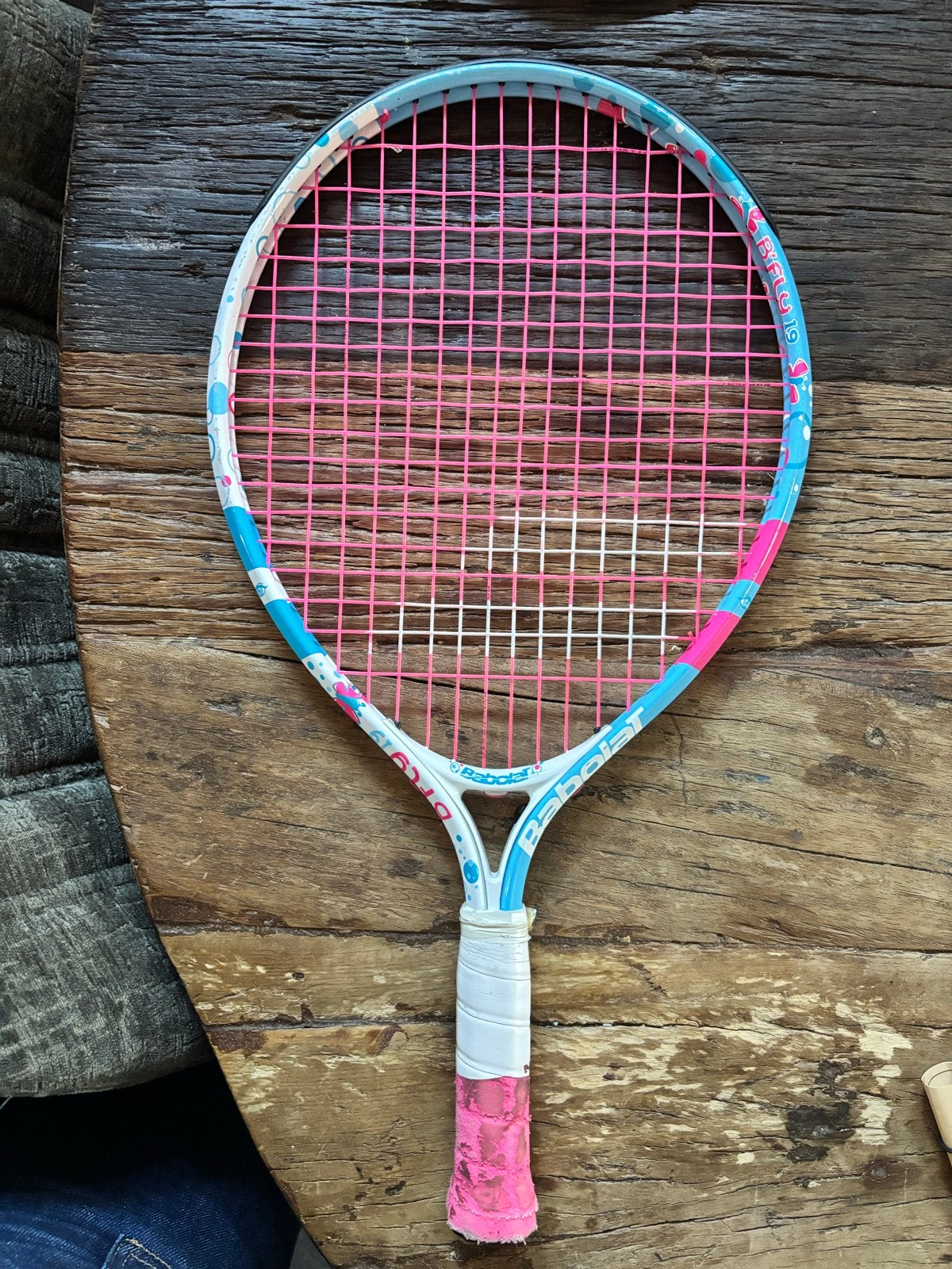 Babolat kinder tennisracket met hoes - Roze/Blauw, Ophalen of Verzenden, Gebruikt, Racket, Babolat