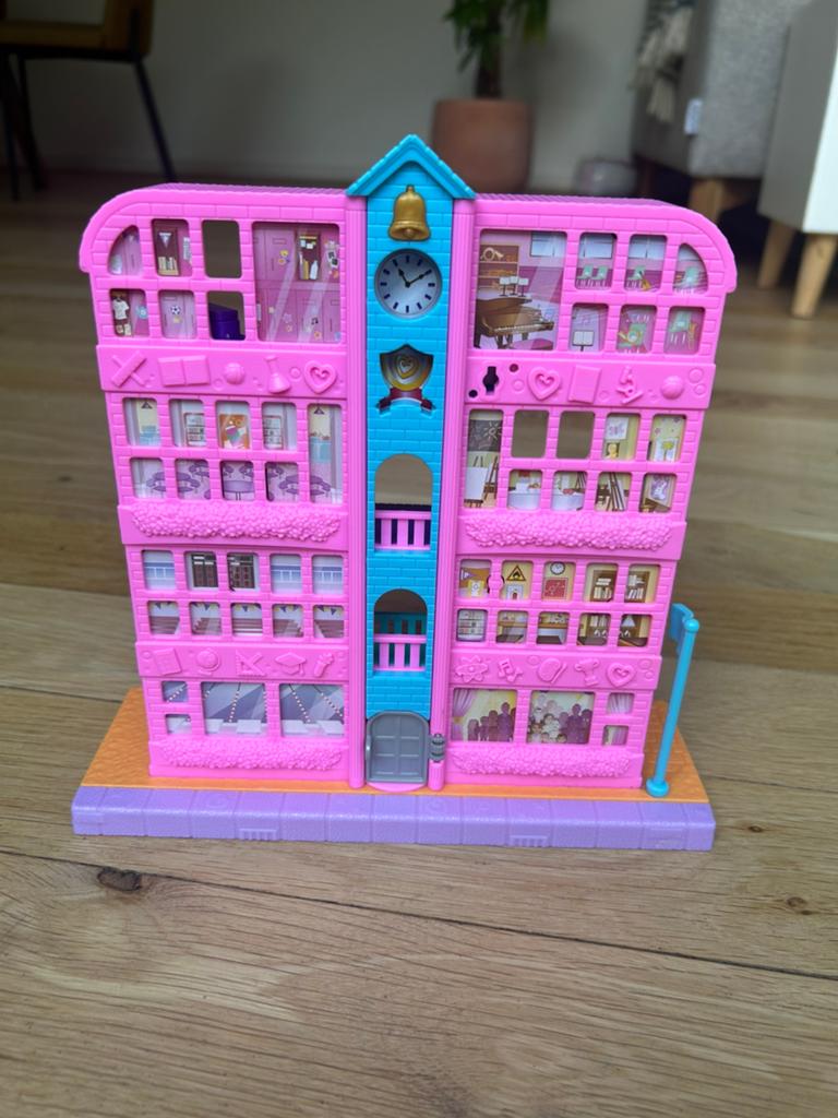 Polly Pocket school met Accessoires, Kinderen en Baby's, Speelgoed | Poppenhuizen, Gebruikt, Poppenhuis, Ophalen of Verzenden