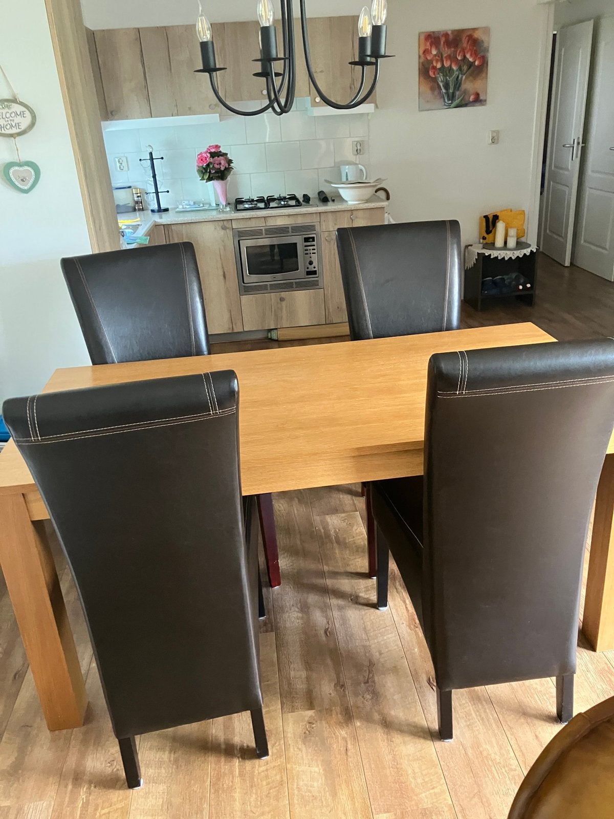 Eethoek met 4 stoelen, Ophalen, Gebruikt, 50 tot 100 cm, 150 tot 200 cm