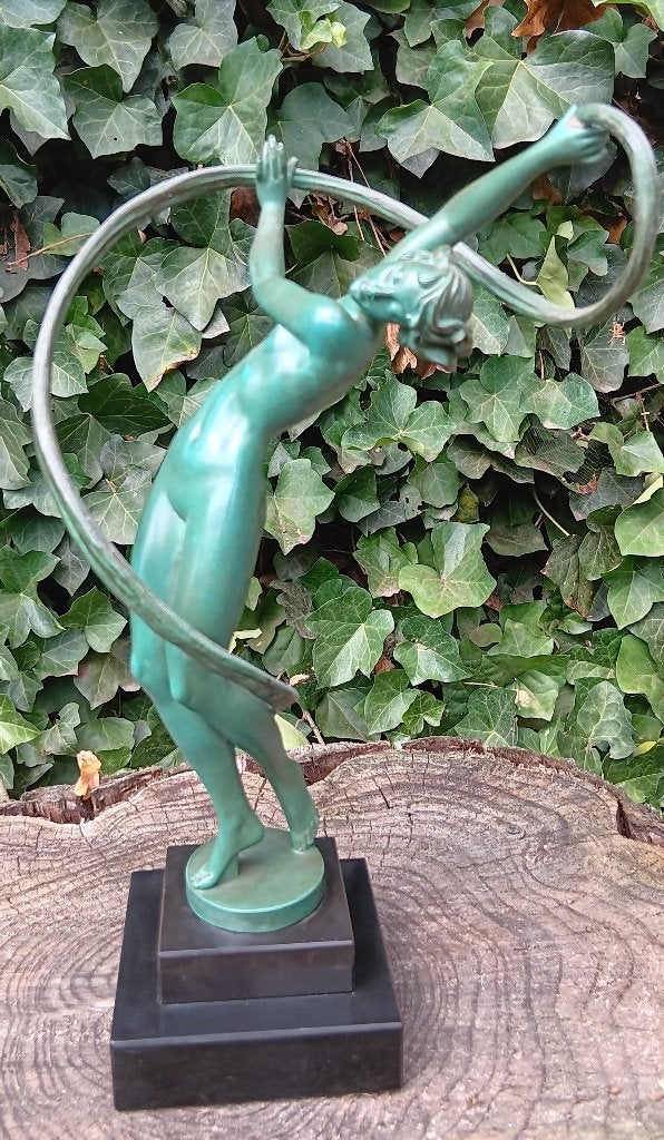 Art deco Tourbillon Fayral Pierre LeFaguays Max Le Verrier, Art deco, Gemerkt, Ophalen of Verzenden, 20 - 50 cm