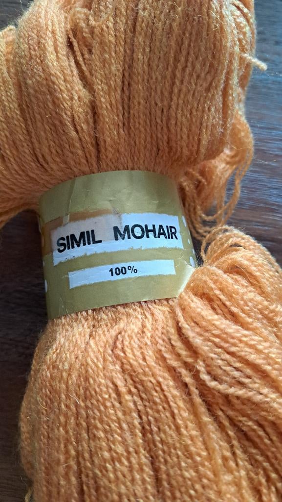 Simil Mohair Garen - 2 Strengen Okergeel, Hobby en Vrije tijd, Breien en Haken, Ophalen of Verzenden, Nieuw, Breien of Haken, Wol of Garen