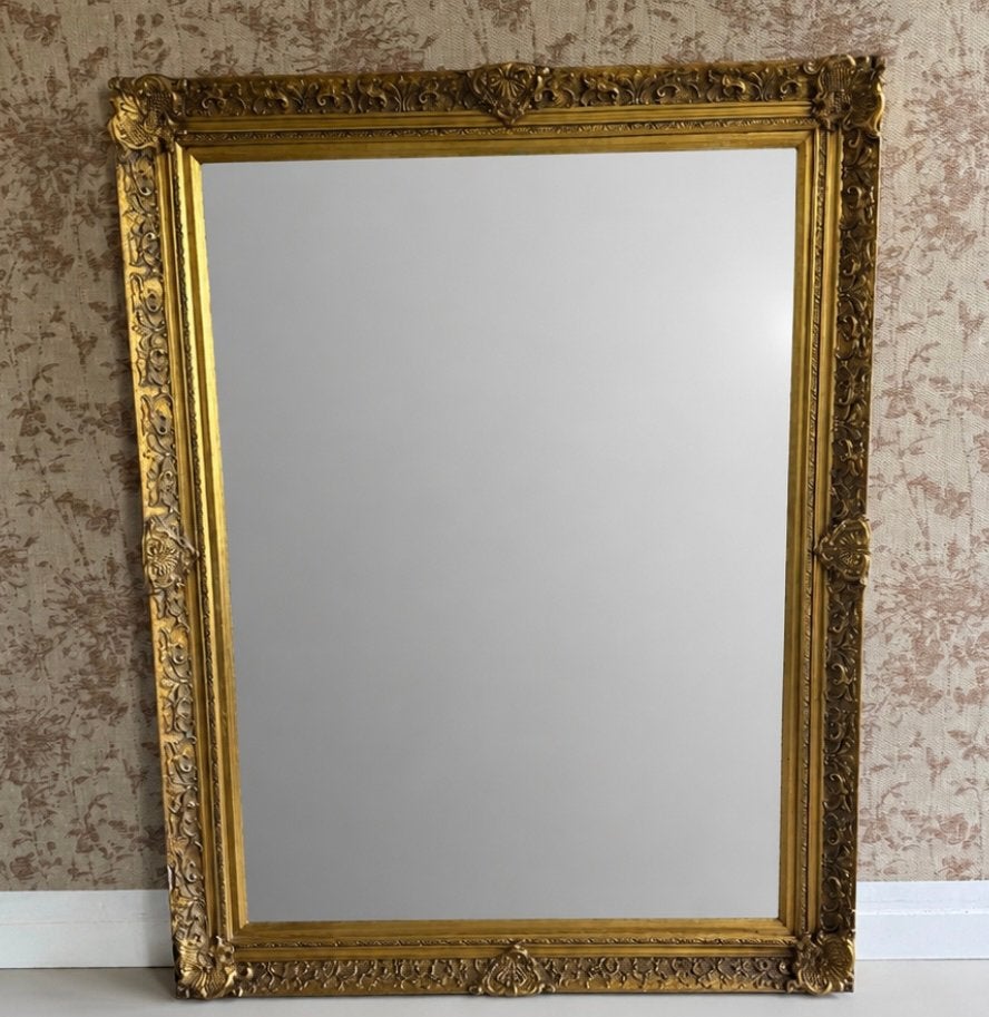 Grote oude spiegel, Huis en Inrichting, Ophalen, Zo goed als nieuw, Rechthoekig, 125 cm of meer