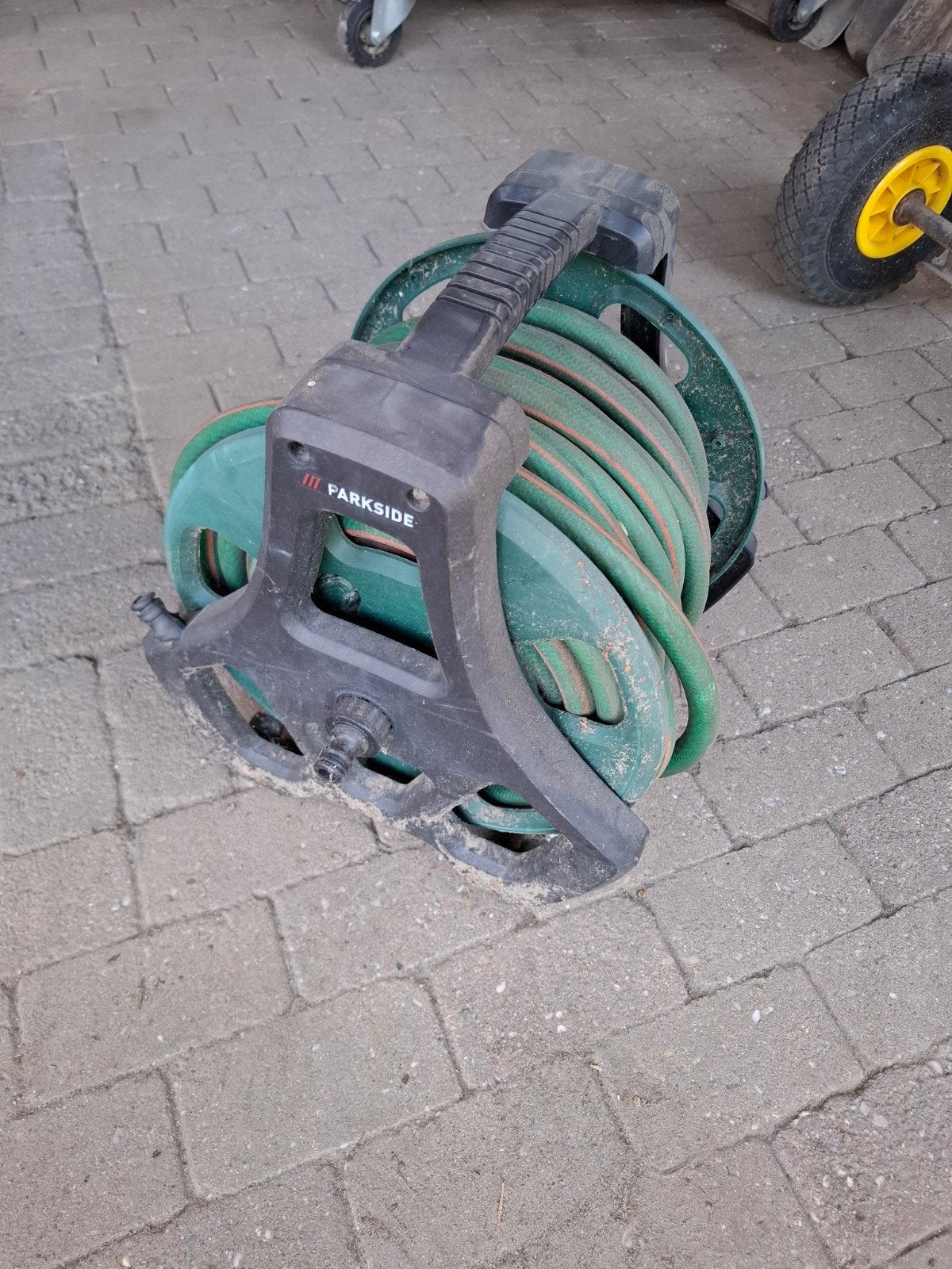 Parkside tuinslanghaspel met slang, Ophalen, Gebruikt, Tuinslanghaspel