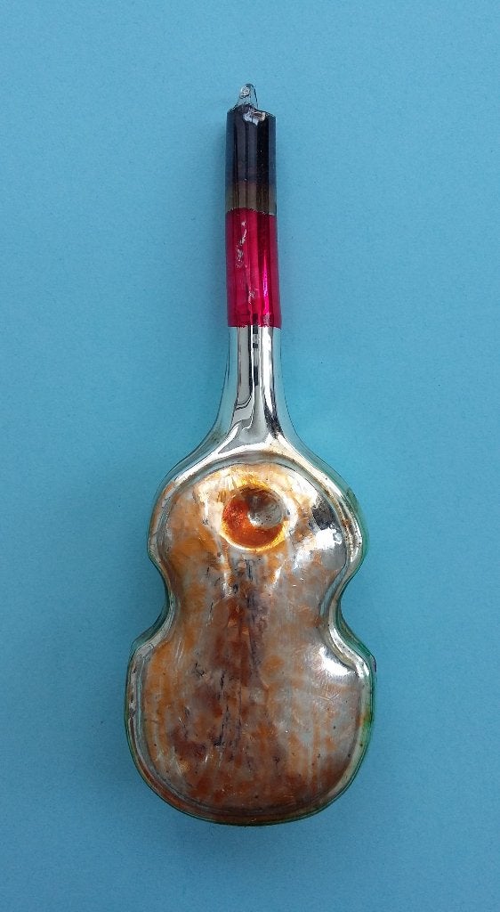 Jare 40-50 AJEKO Glazen Kerstbal Kerst CONTRABAS VIOOL CELLO, Nvt., Gebruikt, Ophalen of Verzenden, Nvt.