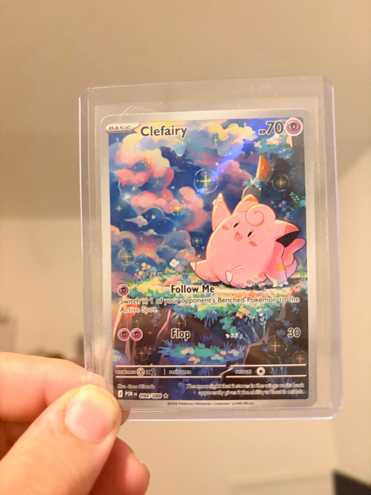 Clefairy 094/088 Full Art Pokémon Kaart, Hobby en Vrije tijd, Ophalen of Verzenden, Zo goed als nieuw, Losse kaart, Foil
