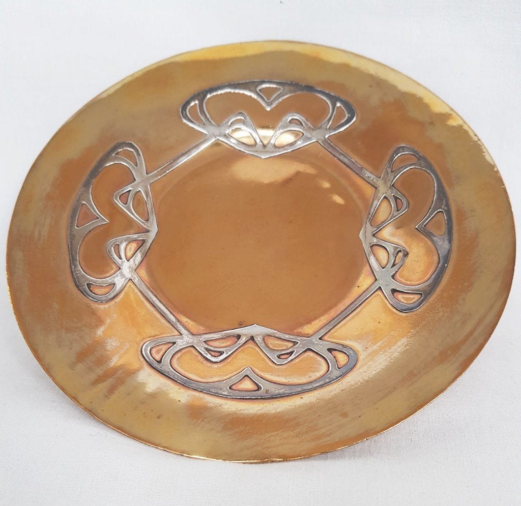 Onderbord Art Nouveau , zilver -brons., Ophalen of Verzenden