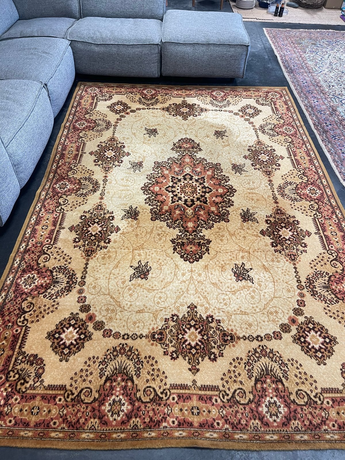 Oosters vloerkleed - Louis de Poorter 2x3m Zuiver Scheerwol, Huis en Inrichting, Stoffering | Tapijten en Kleden, Ophalen, Beige