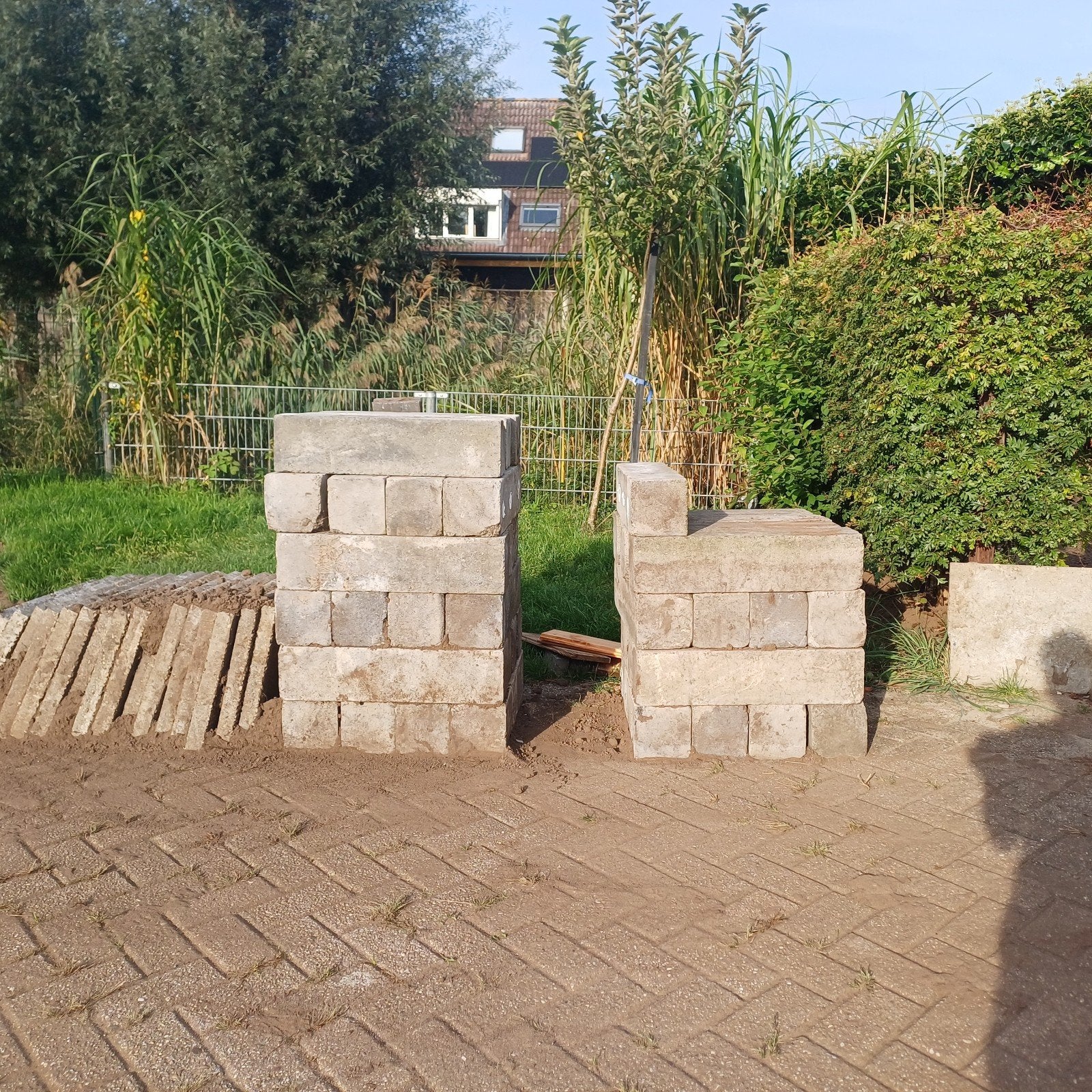 38 gebruikte stapelblokken 60x15x15 cm, Ophalen, Gebruikt, Overige typen, Minder dan 5 m²