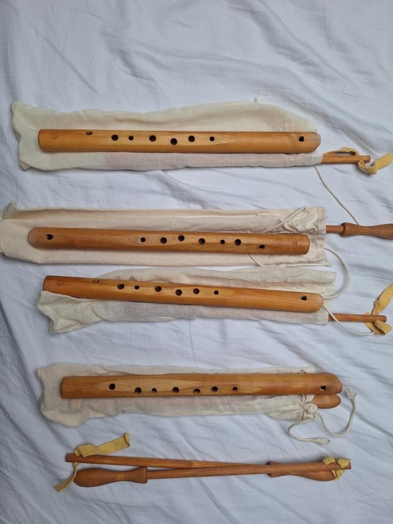 4 houten fluiten - Choroi fluiten, Muziek en Instrumenten, Blaasinstrumenten | Blokfluiten, Ophalen of Verzenden, Gebruikt