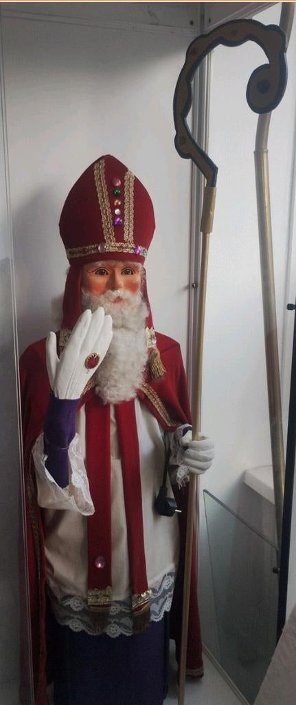 Mechanische oude winkel etalage sinterklaas ruitentikker, Diversen, Sinterklaas, Ophalen