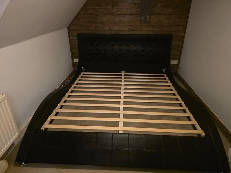 Tweepersoonsbed 180x200, Ophalen, Overige materialen, Zwart, Tweepersoons