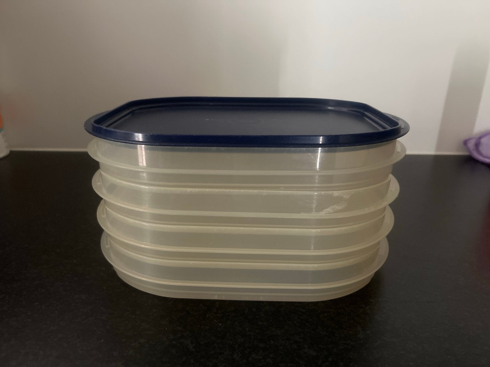 Tupperware bewaardozen set van 4 met deksel, Huis en Inrichting, Keuken | Tupperware, Ophalen, Gebruikt, Overige kleuren, Bewaardoos