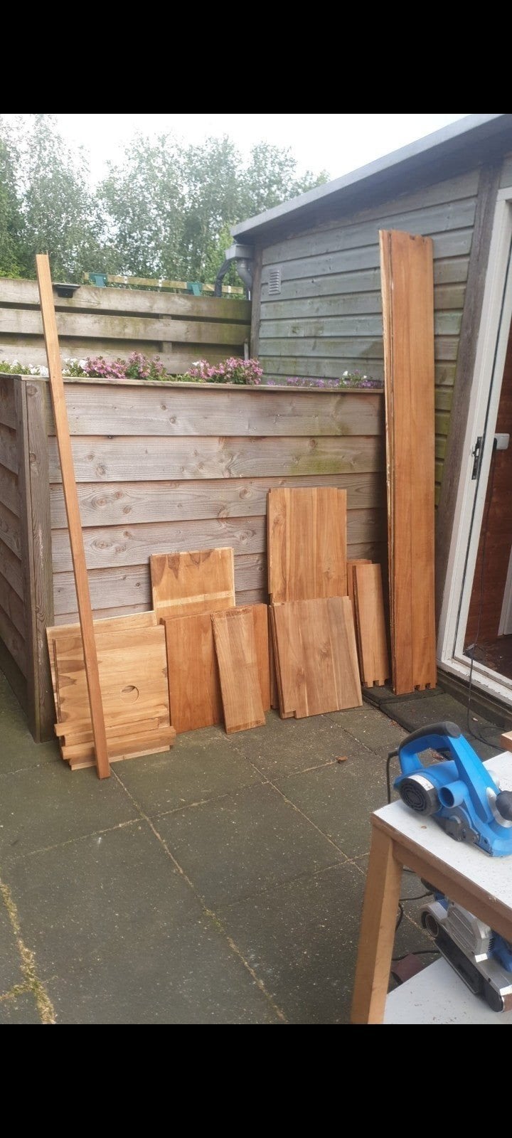 verschillende Teak houten planken en balken., Ophalen, Gebruikt, Hout