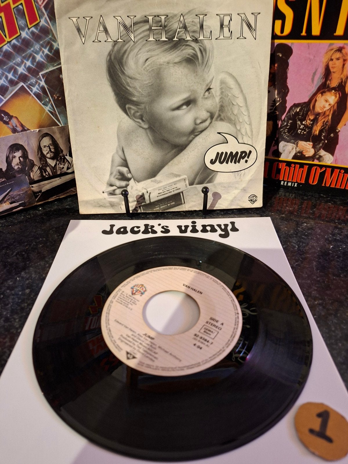 Van Halen - Jump! (Single, 7 inch)  1983/1, Gebruikt, 7 inch, Ophalen of Verzenden, Fotohoes