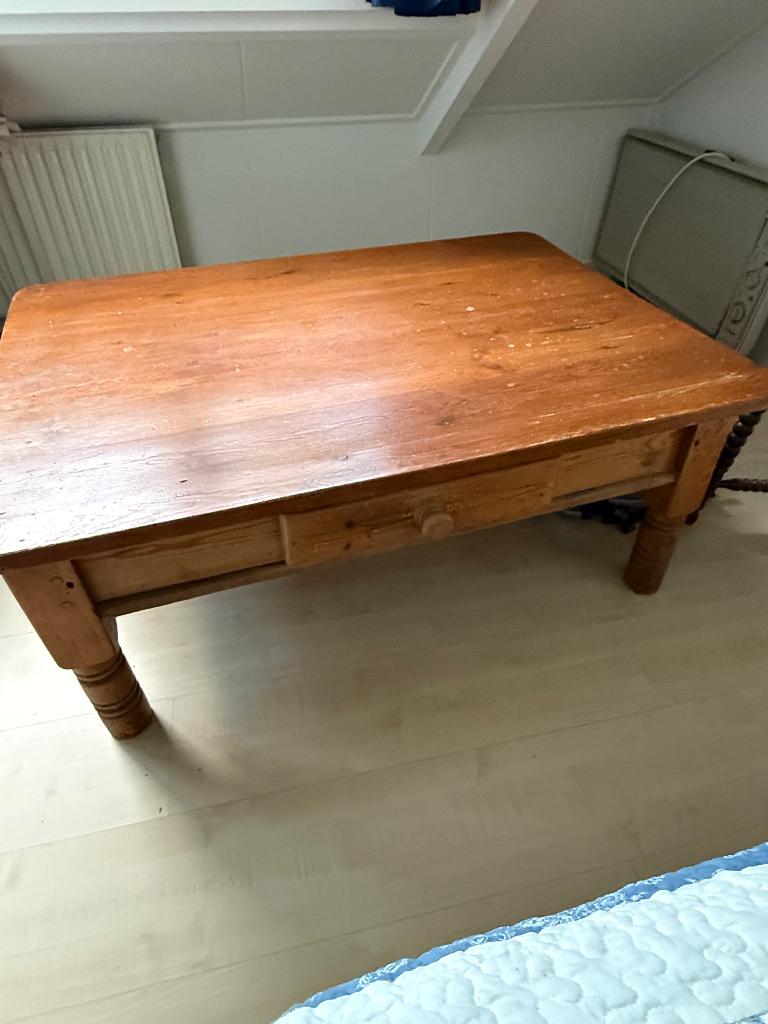 Grenen salontafel, Ophalen, Gebruikt, 100 tot 150 cm, 50 tot 100 cm