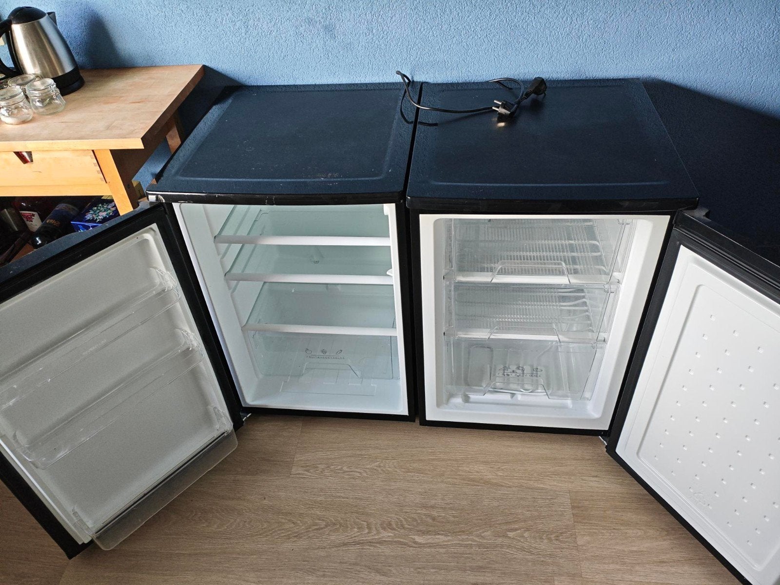 Koelkast + Vriezer Set - Zwart - Goede Staat