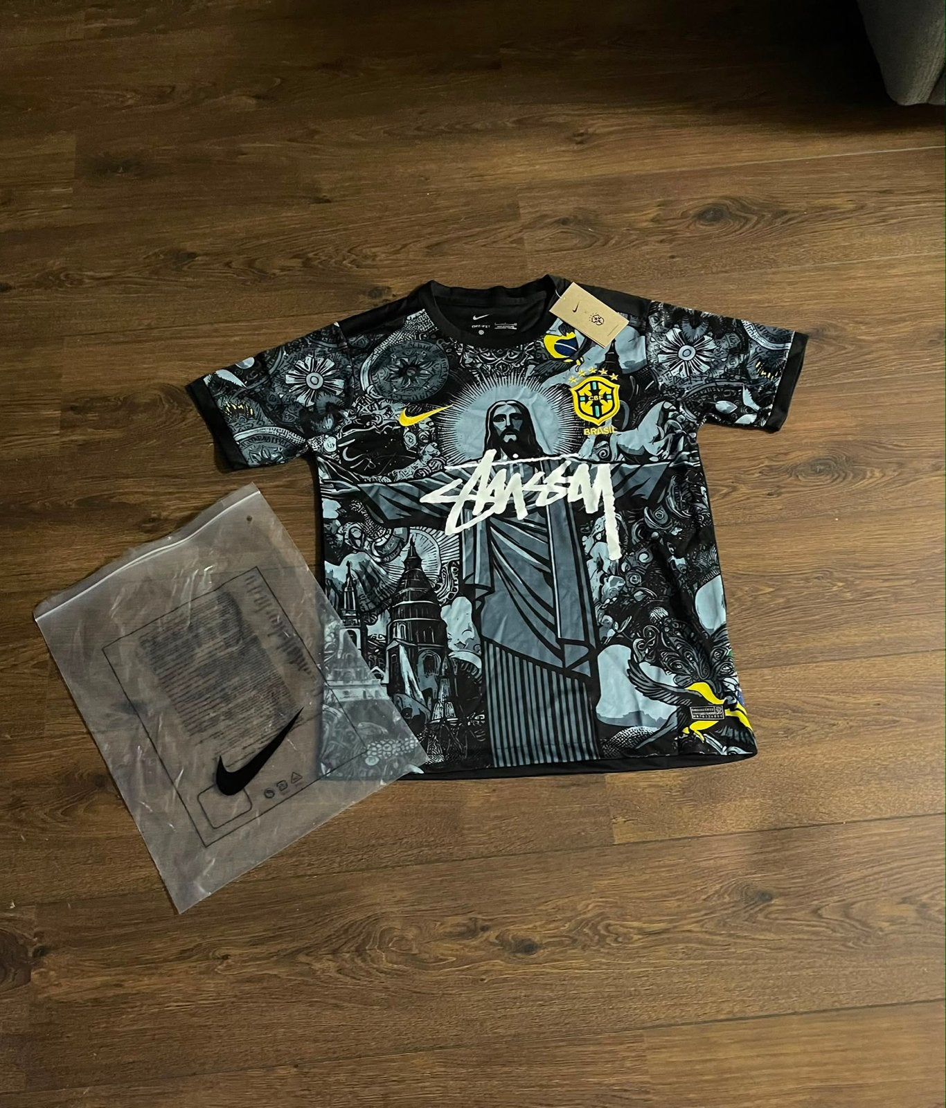 Stussy x Nike Brazil Voetbalshirt - Maat S, Ophalen of Verzenden, Nieuw, Maat 46 (S) of kleiner, Zwart
