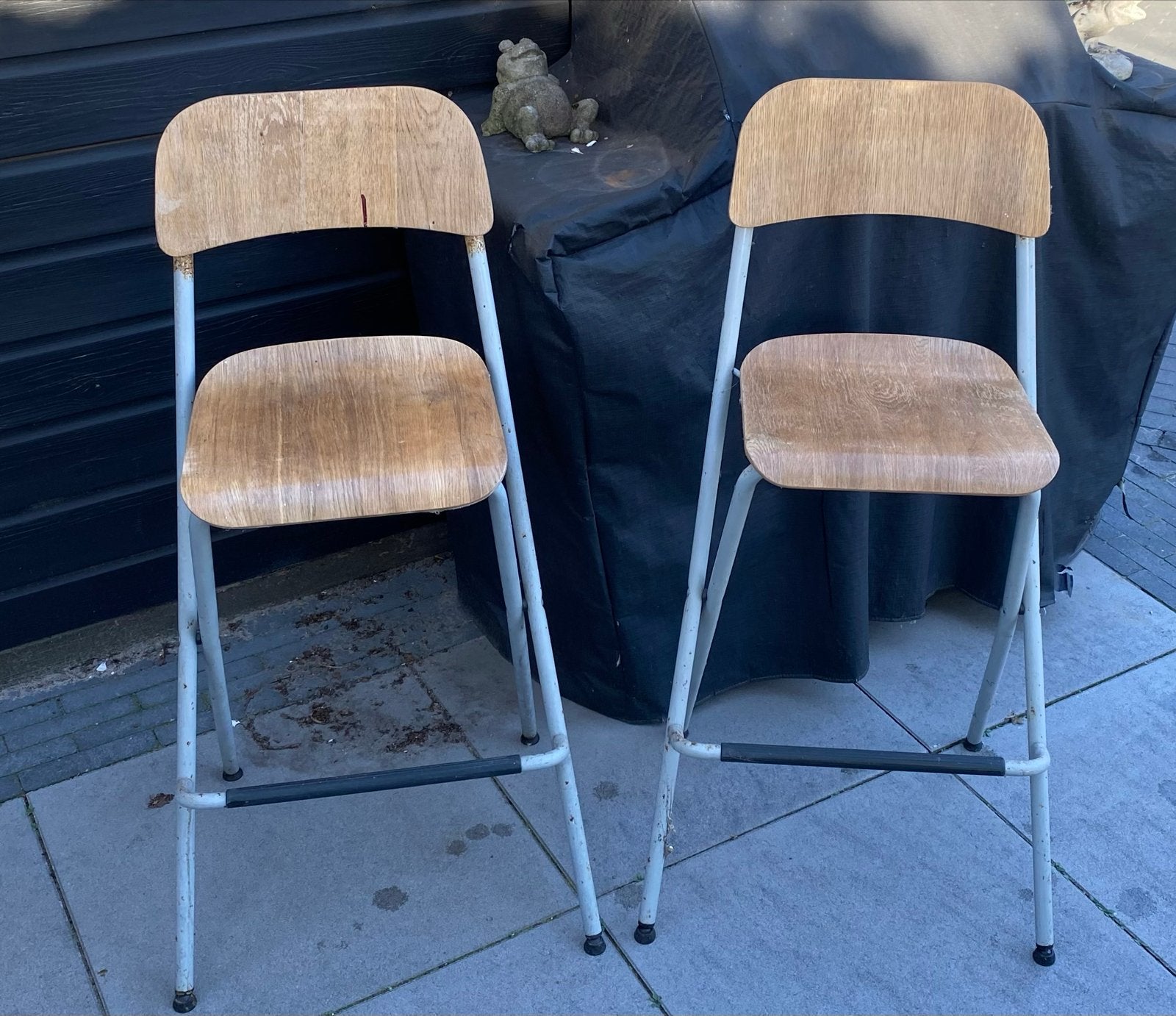 Twee gebruikte IKEA barkrukken - Ophalen in Balk, Ophalen, Gebruikt, Met voetsteun, 60 tot 90 cm