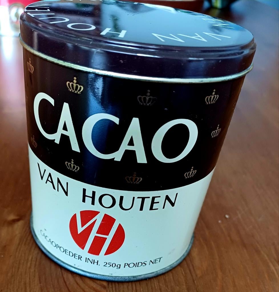 Vintage Van Houten Cacao Blik - Vol en Ongeopend, Ophalen