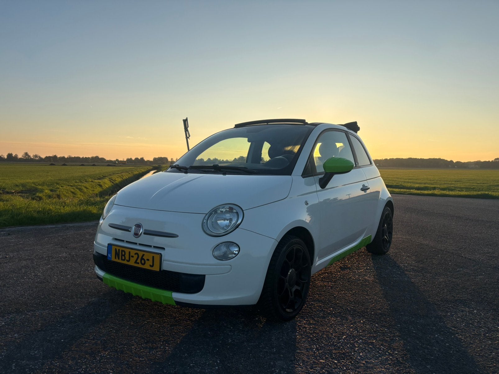 Fiat 500C 0.9 TwinAir Plus | APK 2028 | airco | MS Design, Auto's, Euro 5, Cabriolet, Leder en Stof, Wit