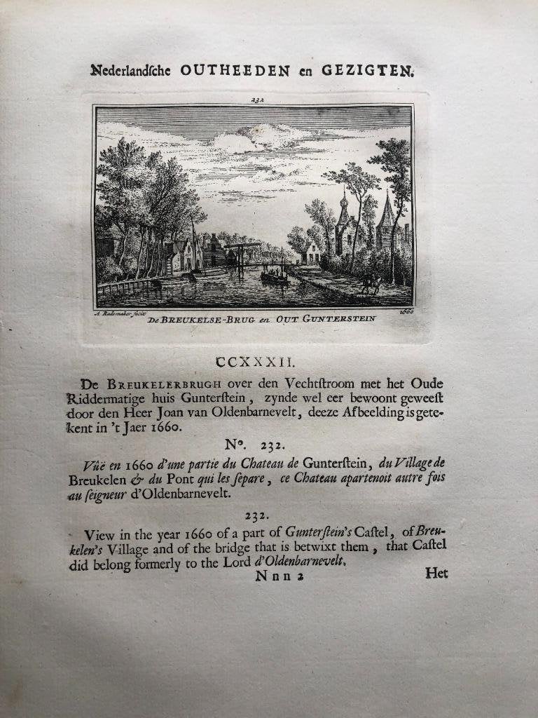 232 / Breukelen de Breukelse Brug en Oud Gunterstein 1732, Ophalen of Verzenden