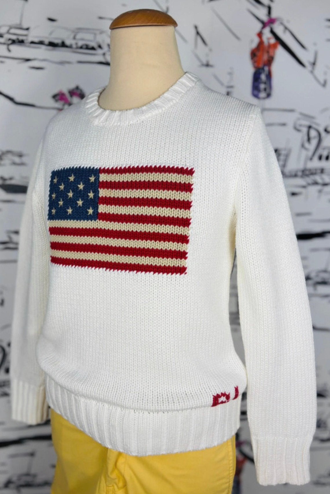 Ralph Lauren kinderen trui met vlag maat 8, Kinderen en Baby's, Kinderkleding | Maat 134, Jongen of Meisje, Trui of Vest, Ophalen of Verzenden