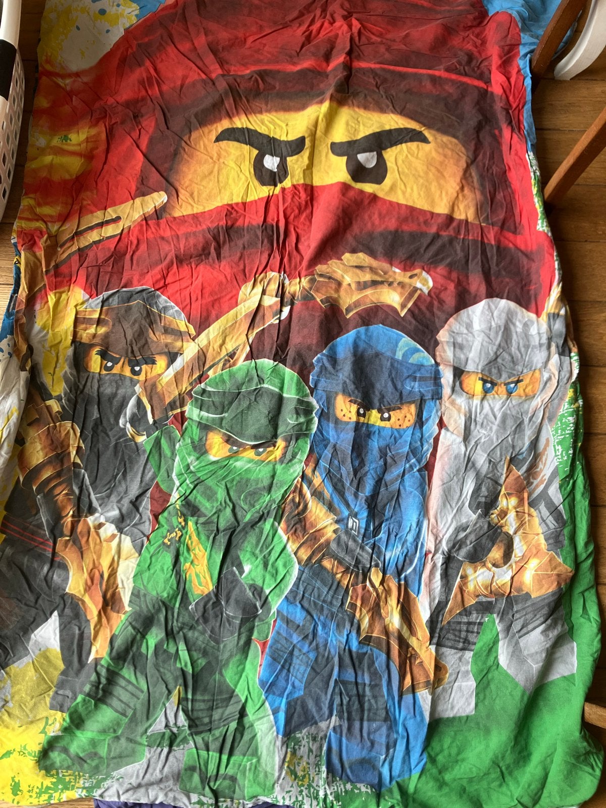 Lego Ninjago dekbedovertrek - eenpersoonsbed, Gebruikt, Overige merken, Meerkleurig, Ophalen of Verzenden