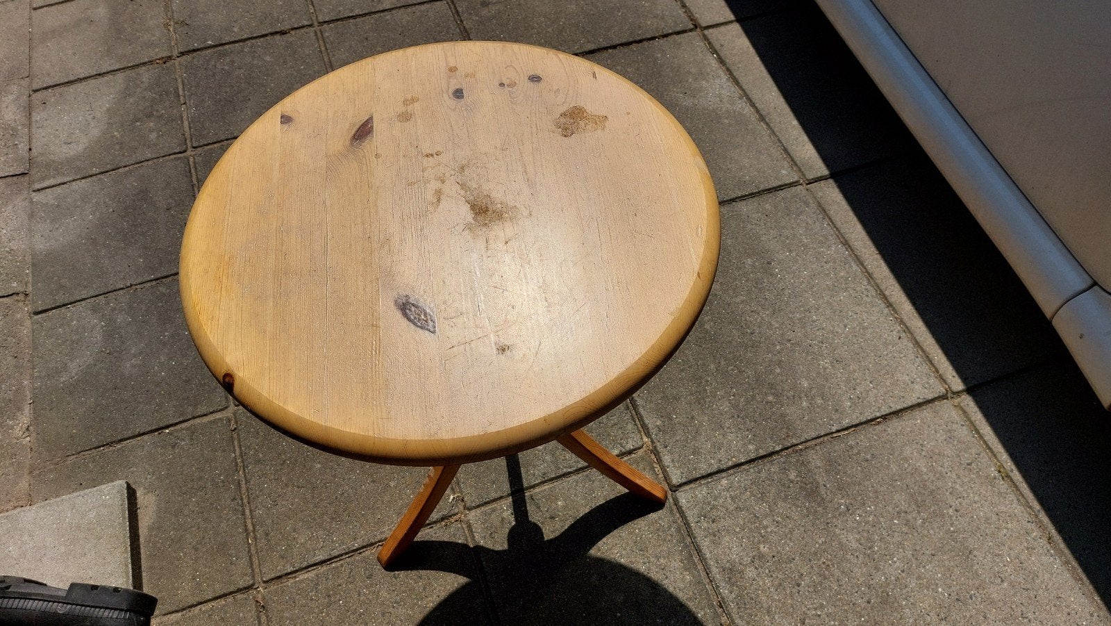 Grenen Bijzettafel - Verfbaar & Lichtgewicht, Huis en Inrichting, Tafels | Bijzettafels, 45 tot 60 cm, Minder dan 55 cm, Gebruikt