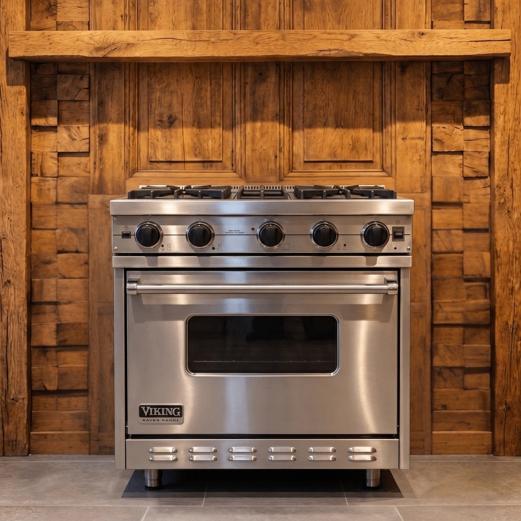 Viking 71 cm · RVS · 4 pits · 1 oven · Met conditierapport, 60 cm of meer, Refurbished, Ophalen of Verzenden, Gas