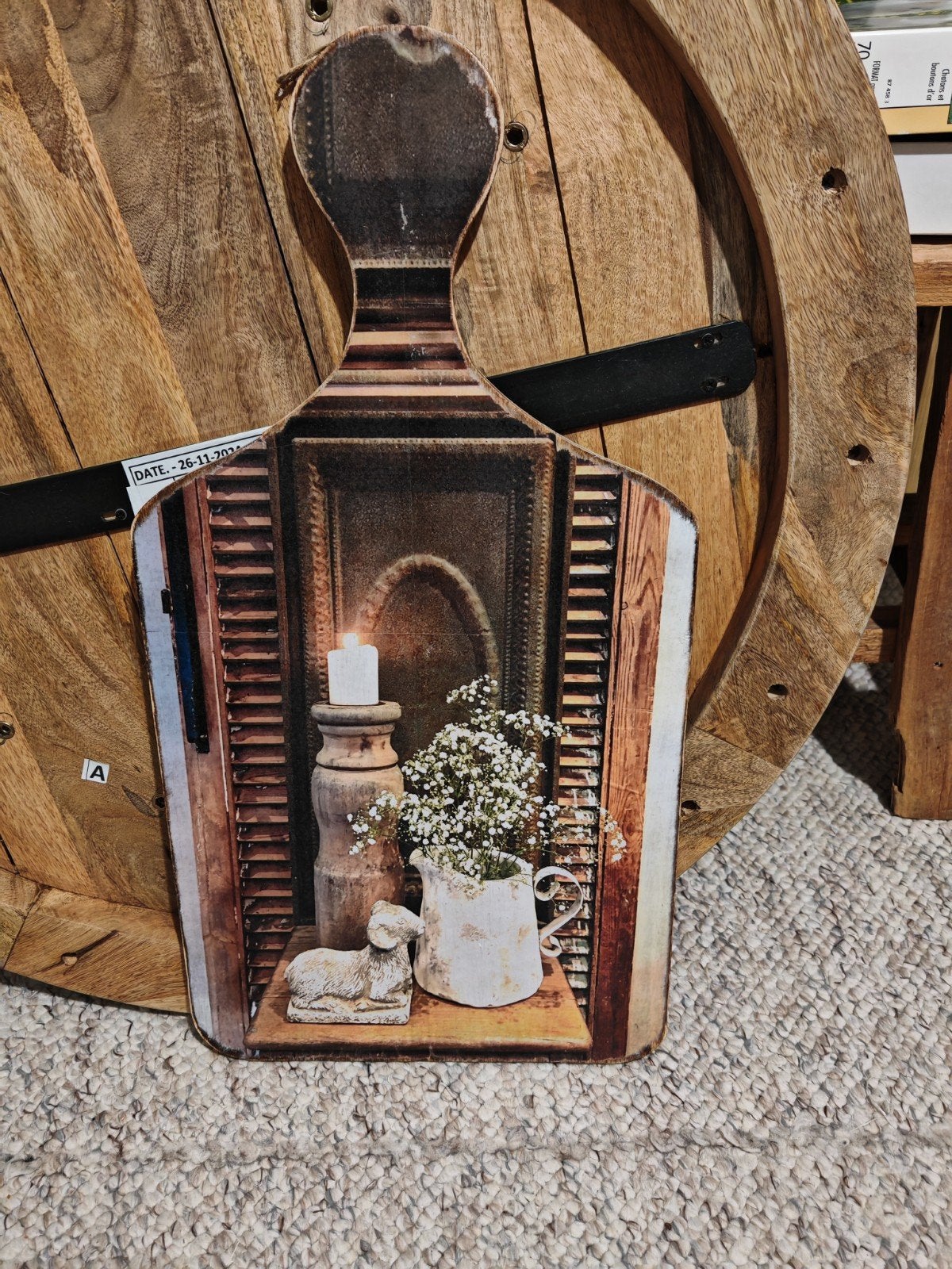 2 decoratieve houten borden met landelijke print, Ophalen of Verzenden