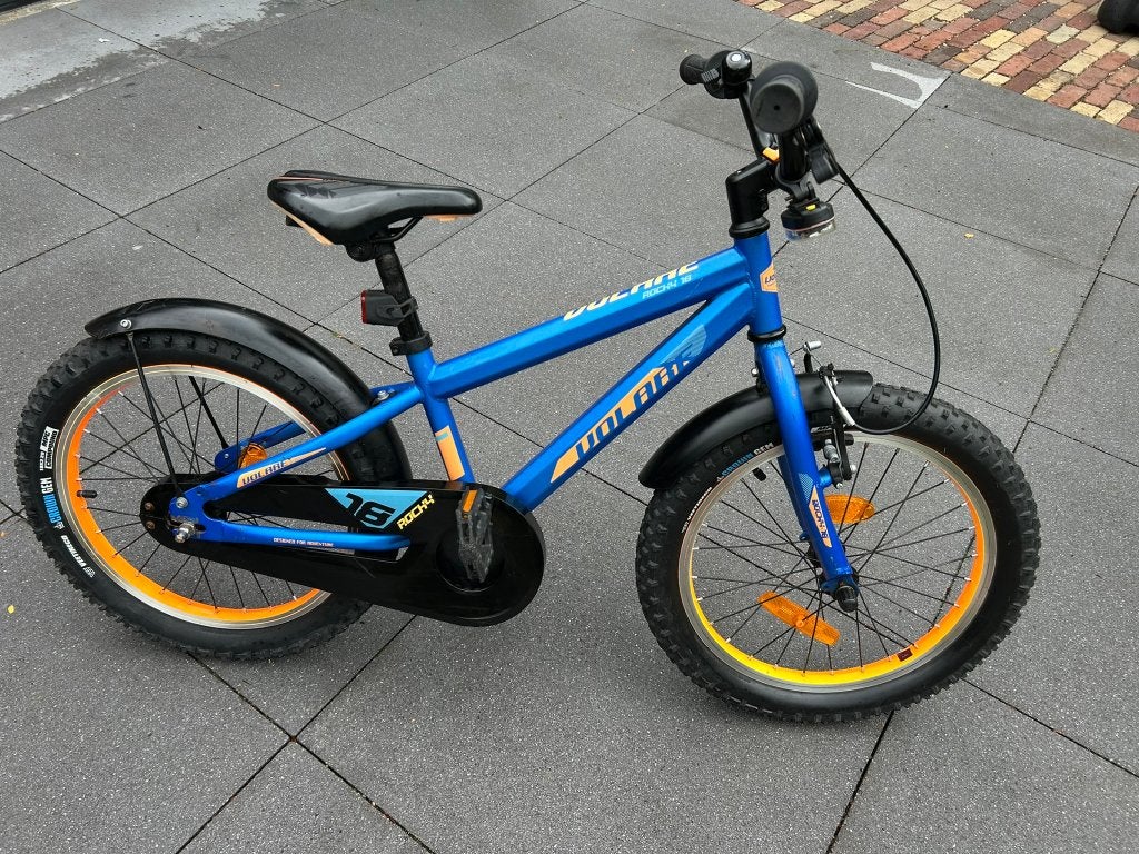 Volare Rocky Kinderfiets - Jongens - 18 inch - Blauw/Oranje, Ophalen, Terugtraprem, Gebruikt, Volare
