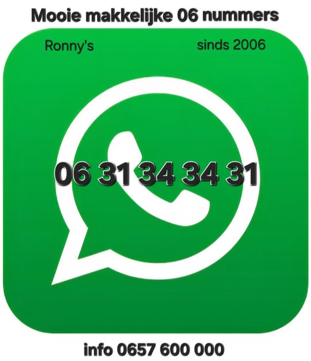 06 31 34 34 31. En meer hele makkelijke 06 nummers., Ophalen of Verzenden, Nieuw, Overige providers