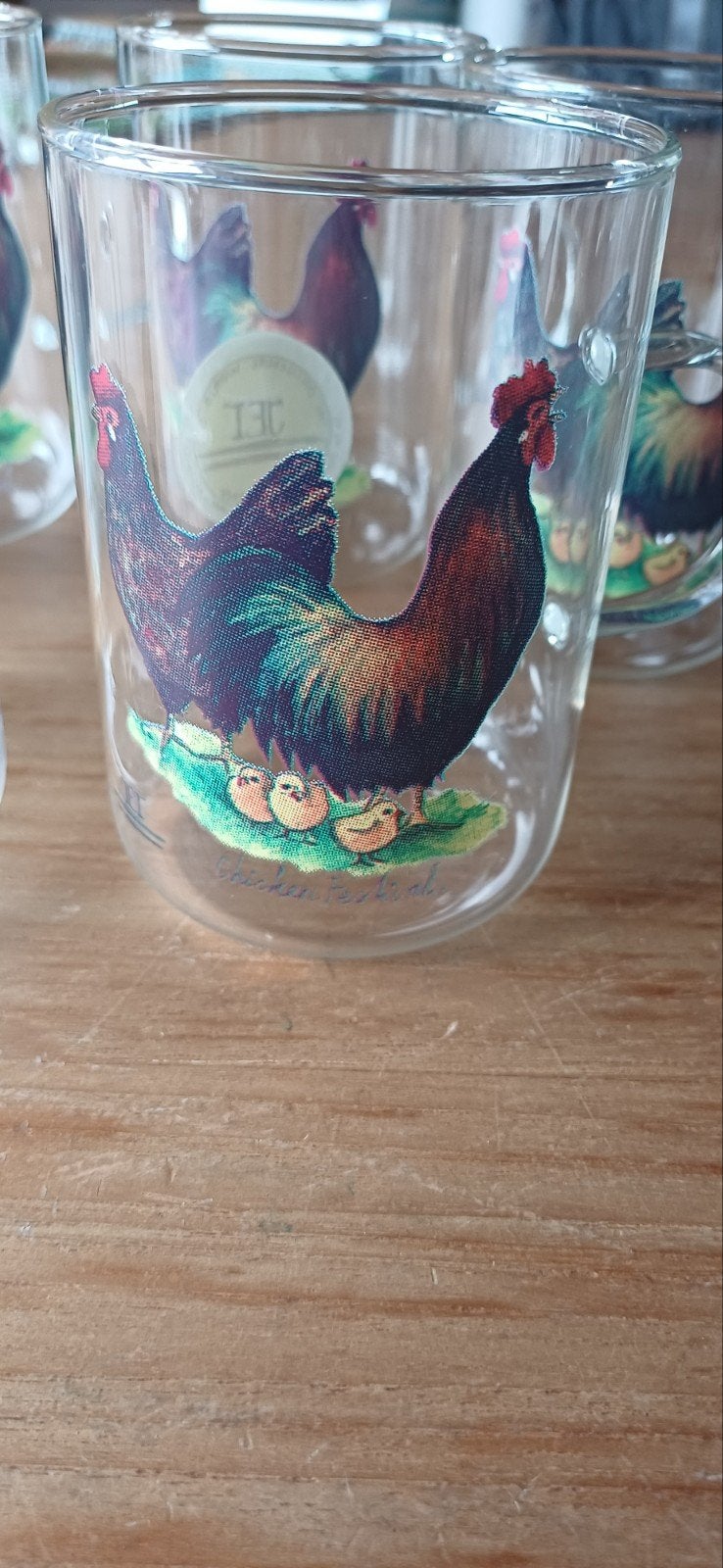 6 stuks JET Theeglazen jet by ter steege chicken festival, Glas of Glazen, Nieuw, Ophalen of Verzenden, Glas